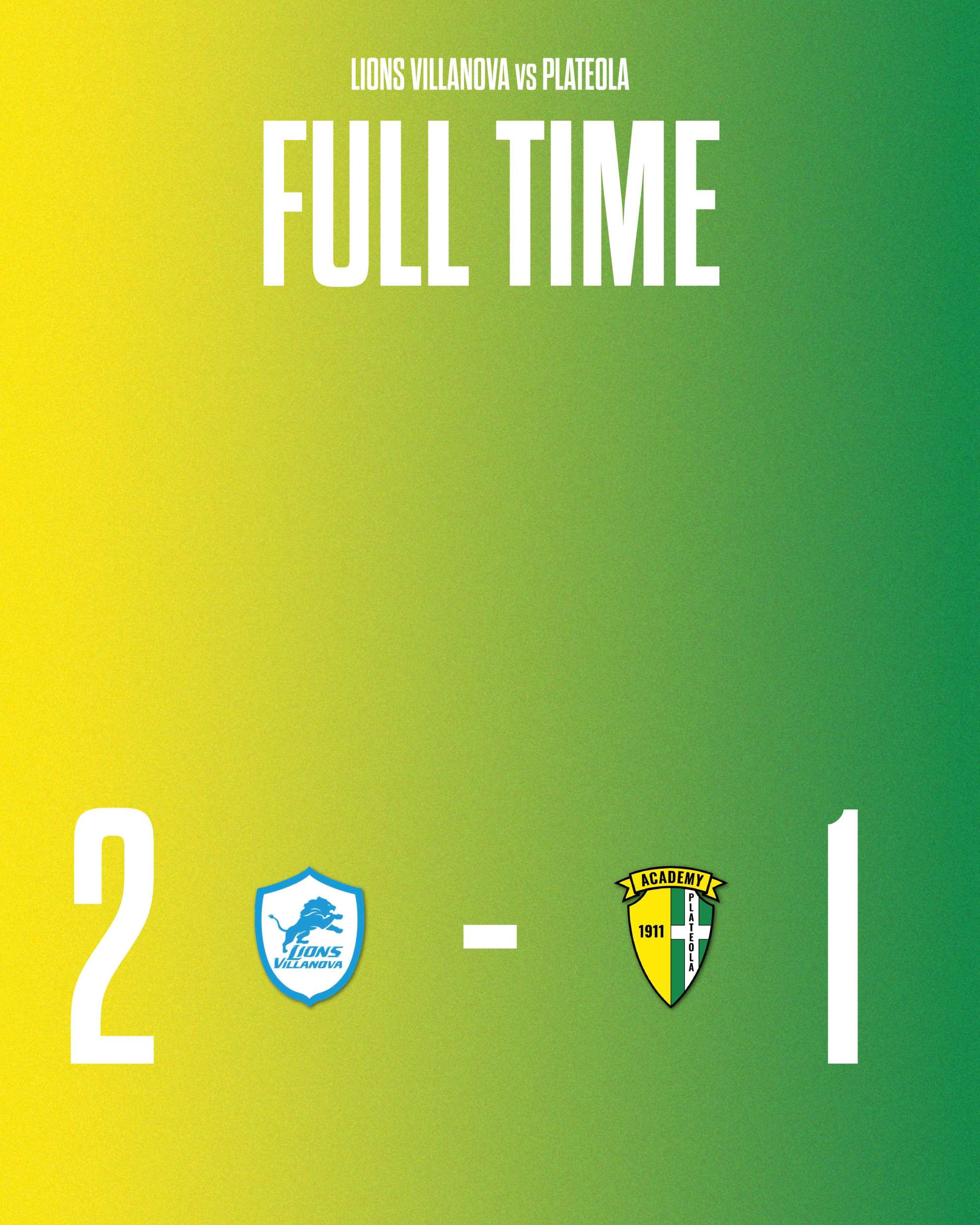 Trofeo Regione Veneto – Lions Villanova 2 – 1 Academy Plateola 1911