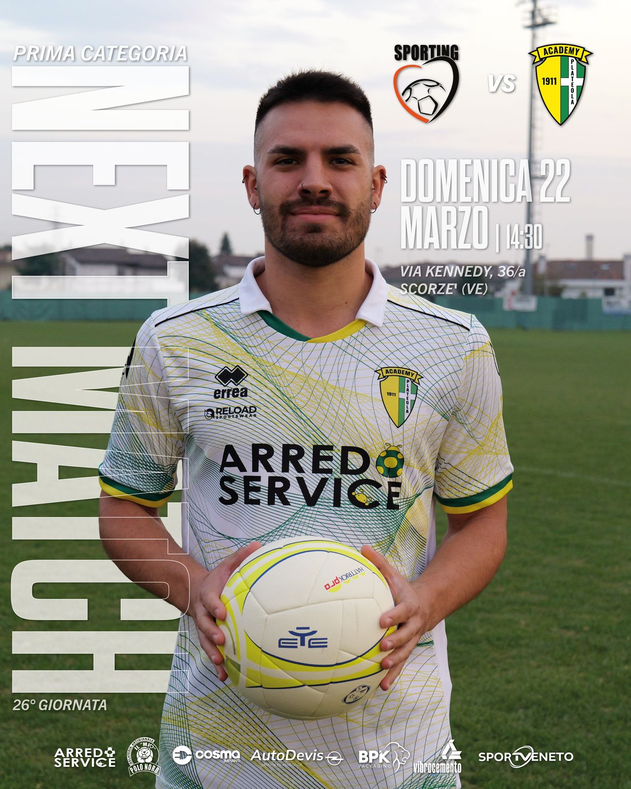 Prima Categoria – 26ª Giornata: Sporting Scorzè Peseggia - Academy Plateola 1911