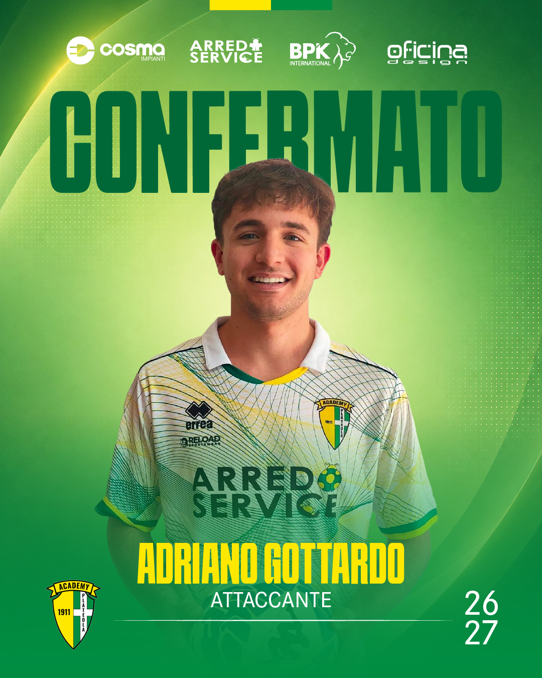 CONFERMATO ADRIANO GOTTARDO