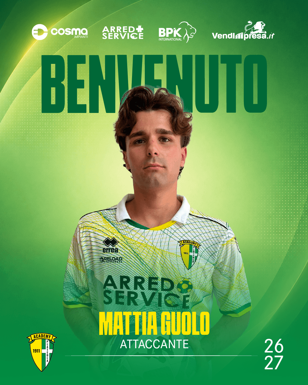 NUOVO ARRIVO ROSA PRIMA SQUADRA - MATTIA GUOLO - ATTACCANTE