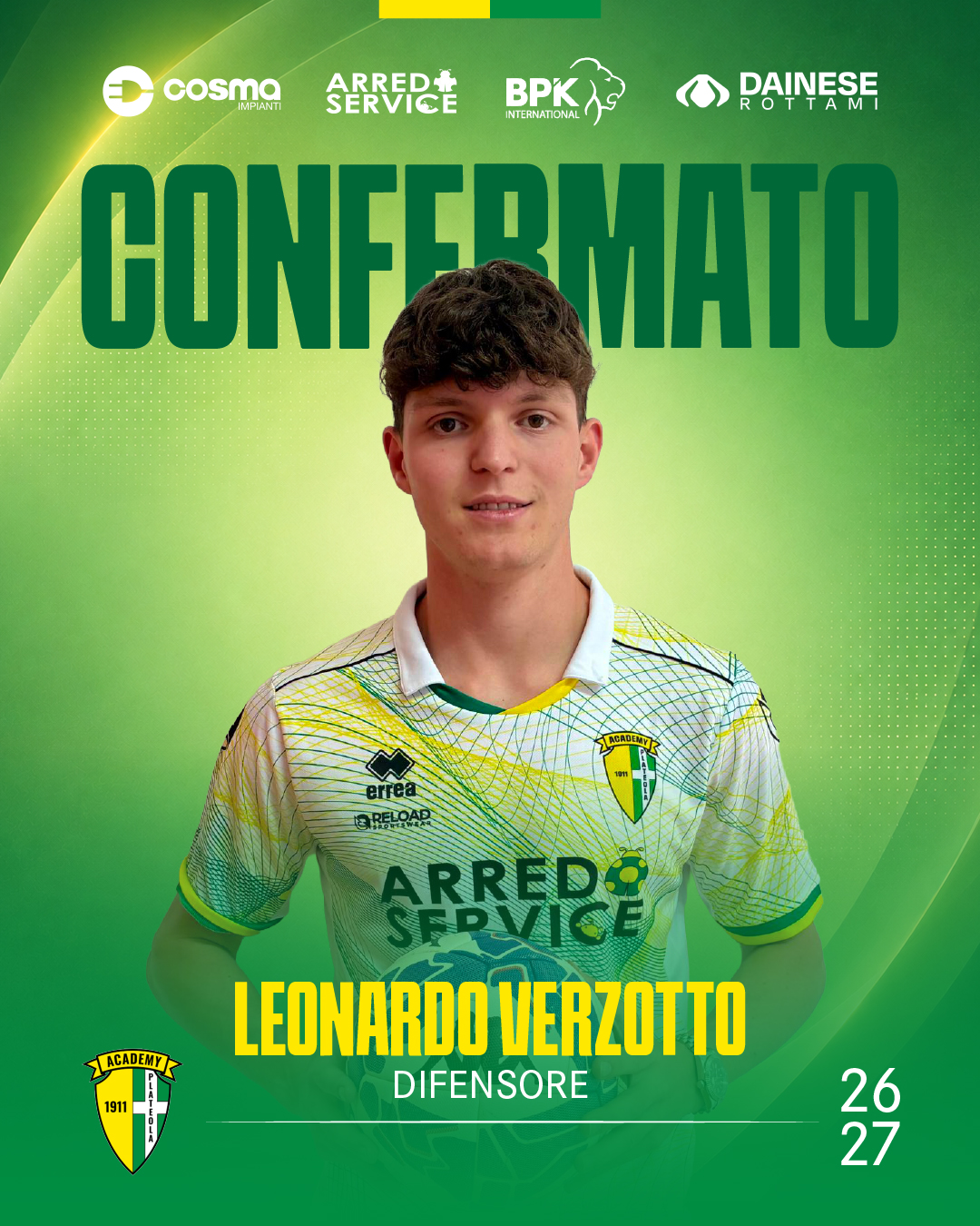 CONFERMATO LEONARDO VERZOTTO