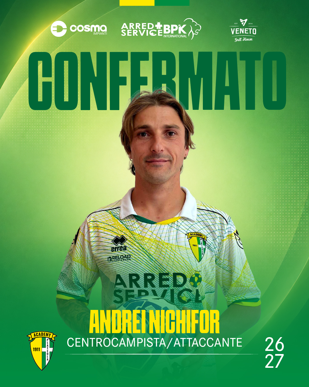 CONFERMATO ANDREI NICHIFOR