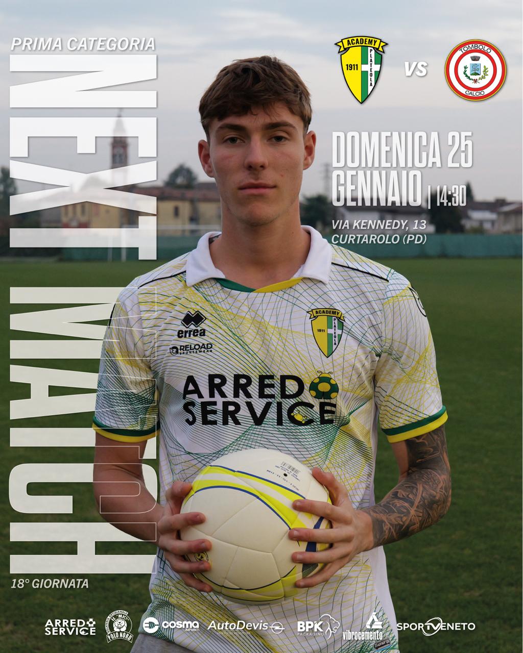 Prima Categoria – 18ª Giornata: Academy Plateola 1911 - Tombolo