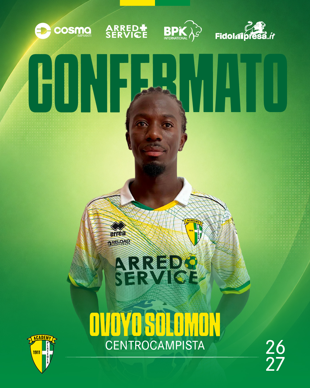 CONFERMATO OVOYO SOLOMON