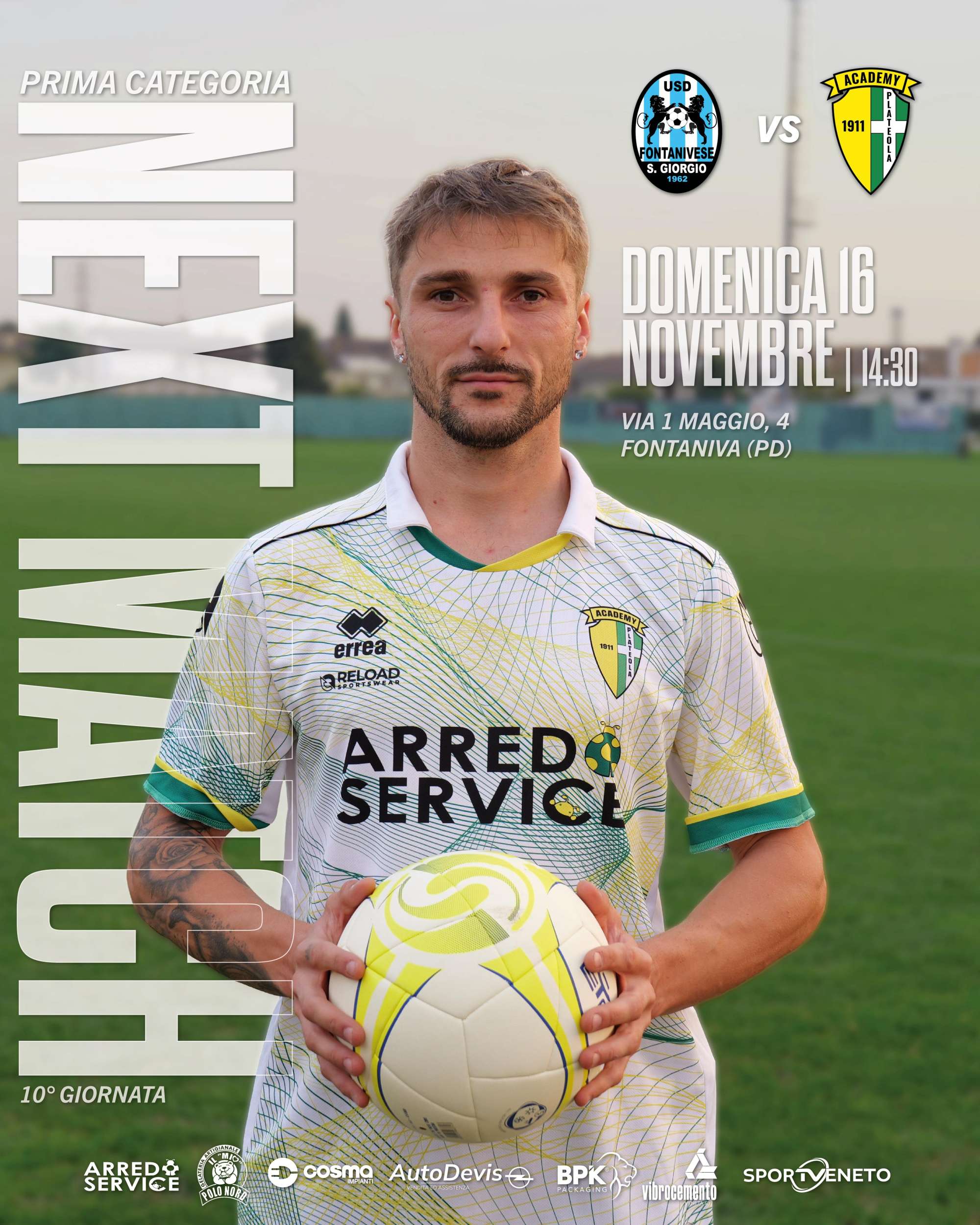 Prima Categoria – 10ª Giornata: Fontanivese S. Giorgio - Academy Plateola 1911